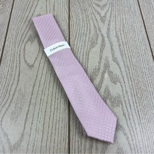 511 - Calvin Klein Tie Pink CK21100204 Silk Blend MSRP $69.50